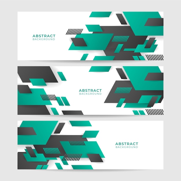 Conjunto de pantalla abstracto colorido memphis fondo de diseño de banner ancho Resumen colorido memphis fondo de banner de negocios geométricos Ilustración vectorial