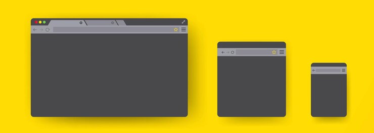 Vector conjunto de pantallas de ventana web simple aislado