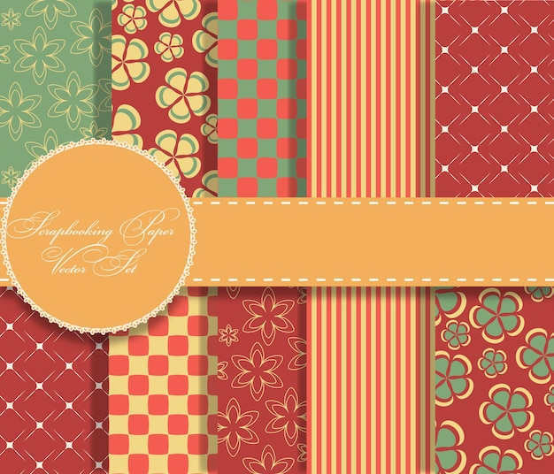 Conjunto de papel hermoso vector para scrapbook