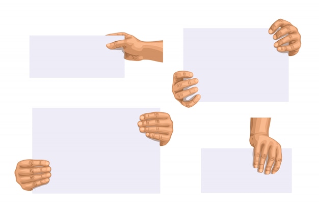 Vector conjunto de papel de mano