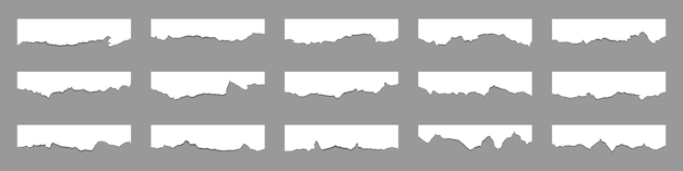 Conjunto de papel rasgado Hojas de papel rasgadas con sombra Ilustración vectorial