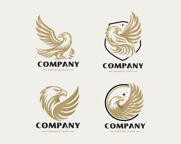 conjunto paquete vintage clásico águila silvestre logotipo para la empresa de negocios