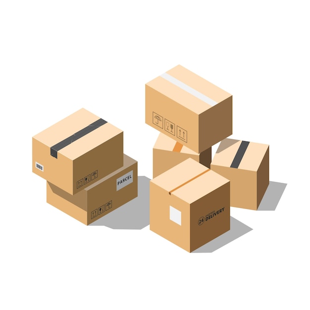 Conjunto de paquetes de cajas de paquetes vectoriales isométricos