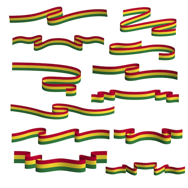 Vector conjunto de paquetes de elementos vectoriales de bandera de cinta de bolivia