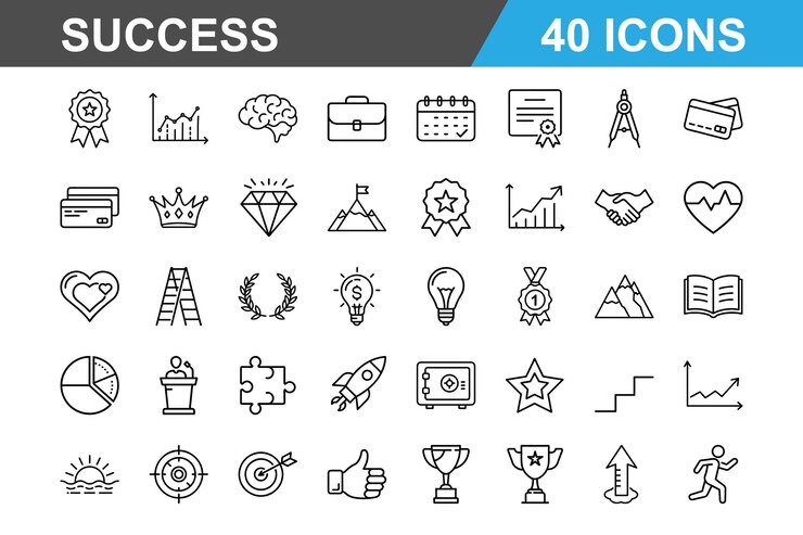 conjunto de paquetes de éxito de iconos