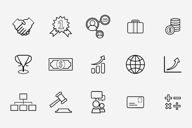 conjunto de paquetes de iconos comerciales