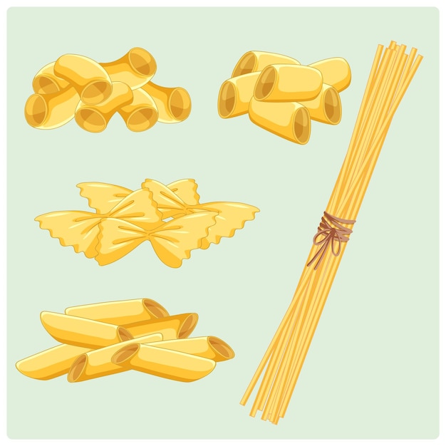 Vector conjunto de pasta aislado