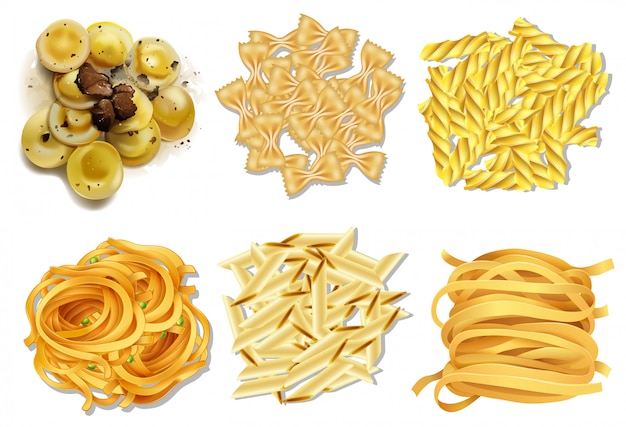 Vector un conjunto de pasta italiana