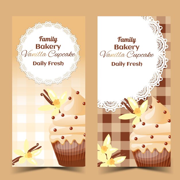 Conjunto de pasteles de panadería dulces en una ilustración vectorial