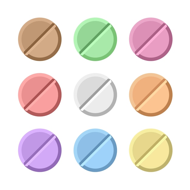 Vector conjunto de pastillas vectoriales