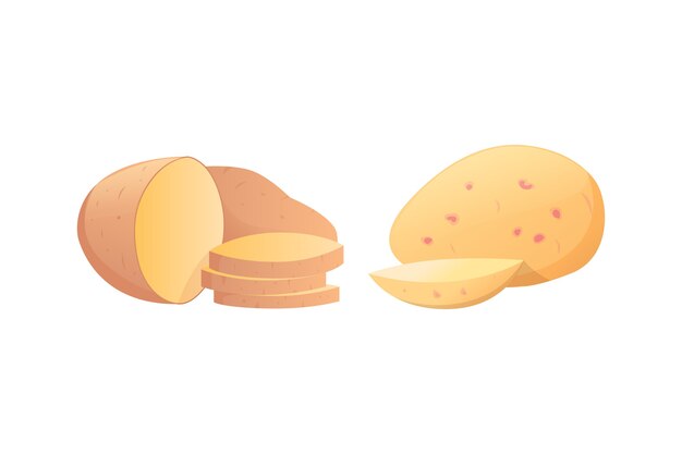 Conjunto de patatas en diseño plano