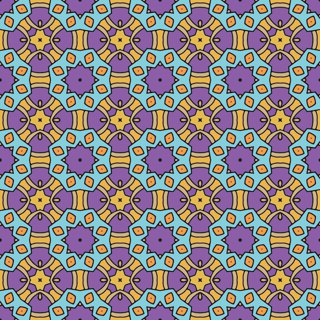 Conjunto de patrón árabe inconsútil ornamental plano