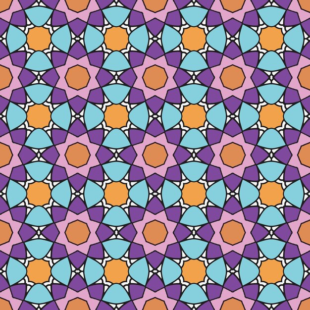 Conjunto de patrón árabe inconsútil ornamental plano