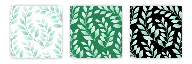 Conjunto de patrón de hoja de primavera