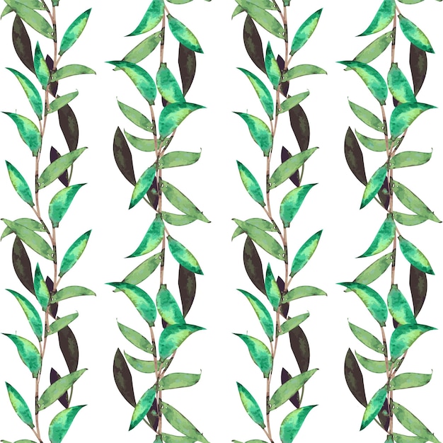 Vector conjunto de patrón de hojas de acuarela transparente. estampado floral moderno. bueno para papel tapiz, tela.