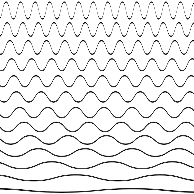 Vector conjunto de patrón ondulado aislado en el fondo. ilustración vectorial ep 10.
