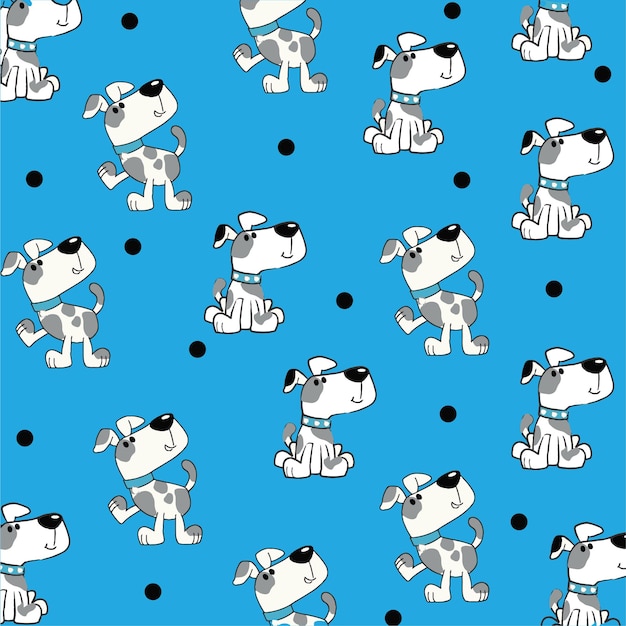 Conjunto de patrón de perro lindo. Encantador arte infantil para tarjeta, invitación, arte de pared, fiesta de niña.