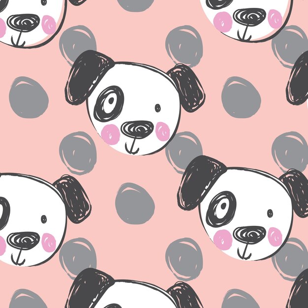 Conjunto de patrón de perro lindo. Encantador arte infantil para tarjeta, invitación, arte de pared, fiesta de niña.