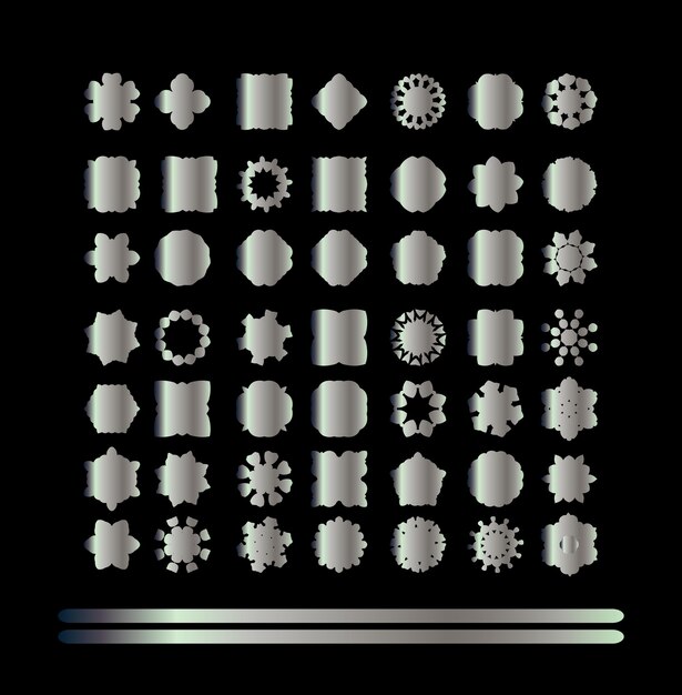 Conjunto de patrón de plata oriental