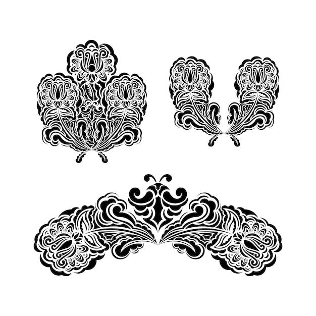 Conjunto de patrón vintage en estilo retro Vector aislado