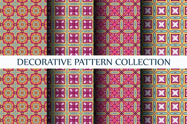 Conjunto de patrones abstractos de lujo estilo colorido