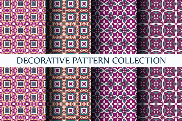 Conjunto de patrones abstractos de lujo estilo colorido