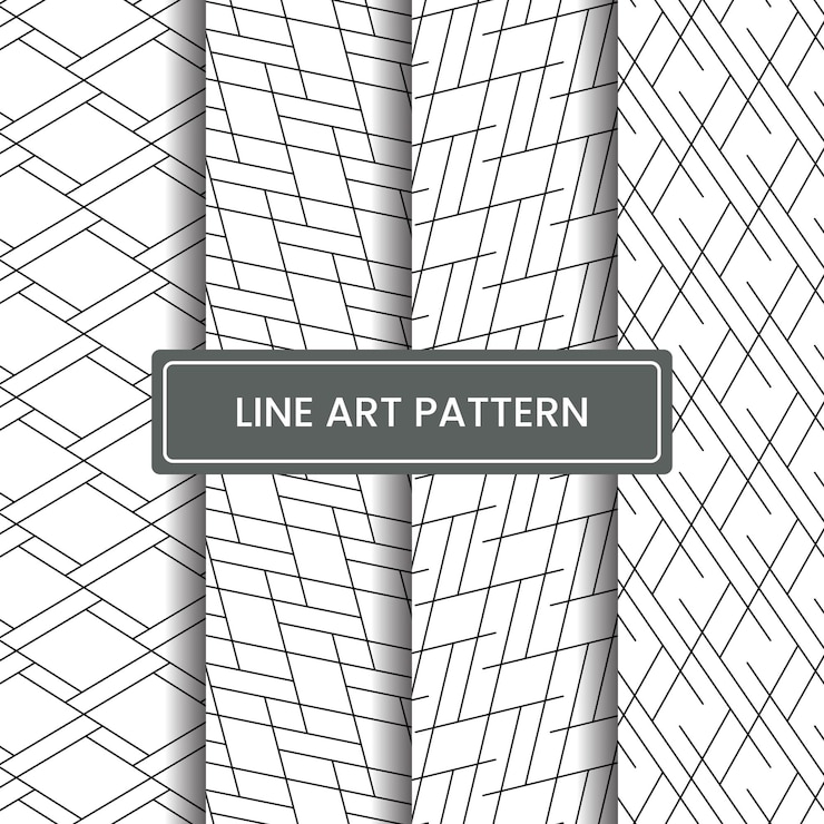 Conjunto de patrones de arte de línea vectorial