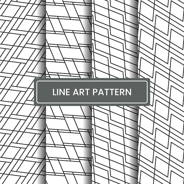 Vector un conjunto de patrones de arte lineal