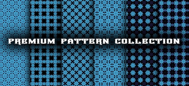 Conjunto de patrones azul marino para el fondo