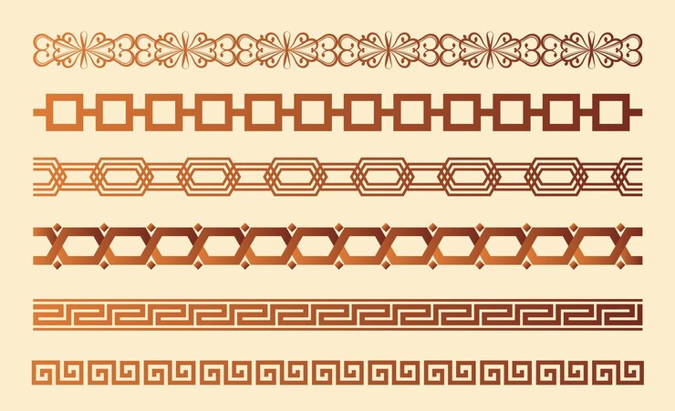 Conjunto de patrones de borde de ornamento árabe islámico