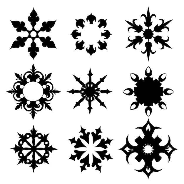 conjunto de patrones caligráficos simétricos ilustración en blanco y negro