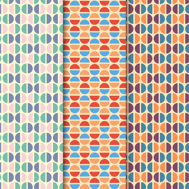 conjunto de patrones de círculo colorido