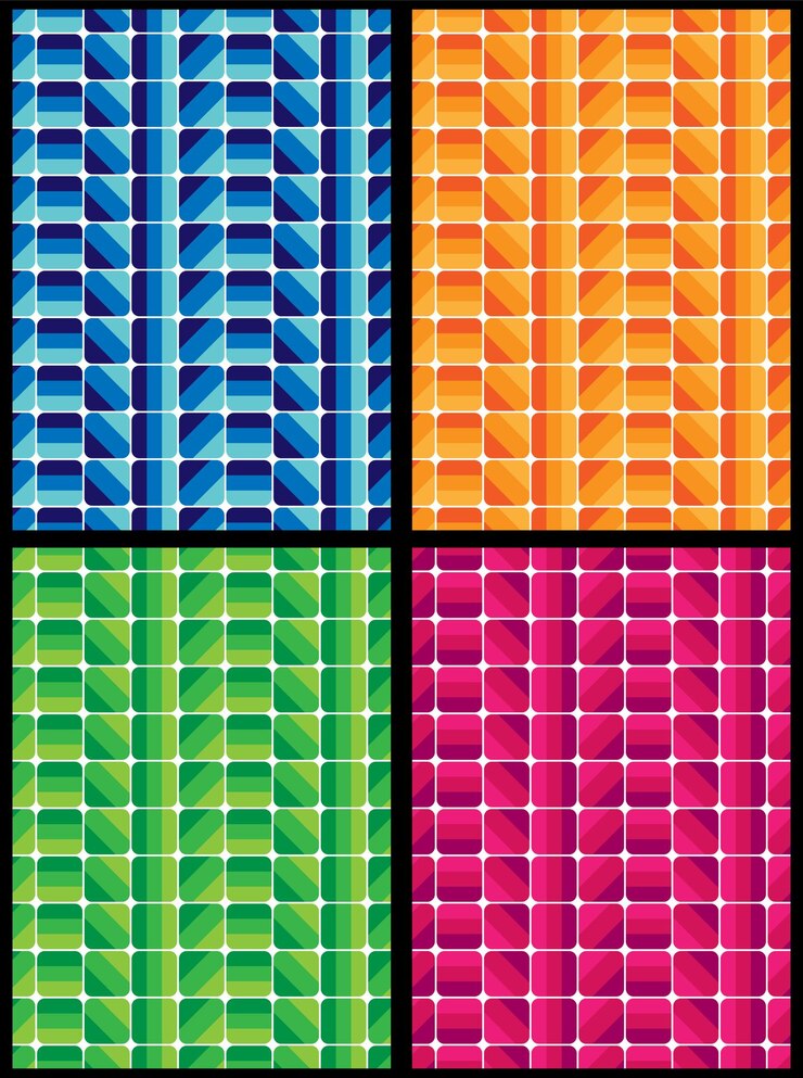 Vector conjunto de patrones de colores sin costuras colores casuales modernos