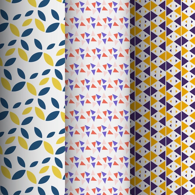 Conjunto de patrones sin costura geométricos Diseño gráfico hexagonal geométrico abstracto