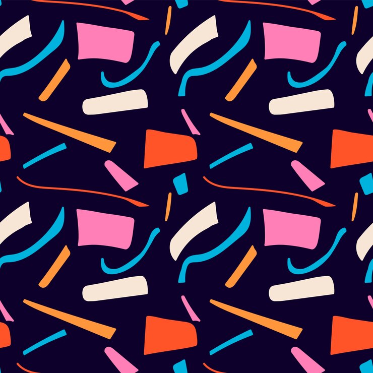 Vector un conjunto de patrones sin costuras con formas geométricas y formas abstractas