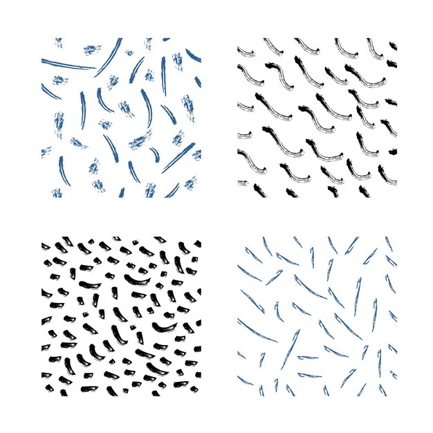 Conjunto de patrones sin costuras Vector cuatro cubiertas