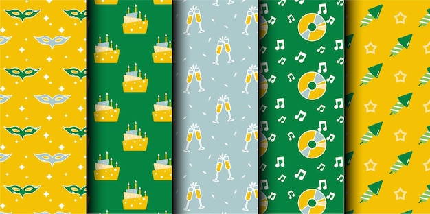 Conjunto de patrones sin costuras del vector de cumpleaños
