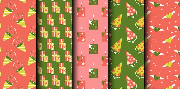 Conjunto de patrones sin costuras del vector de cumpleaños