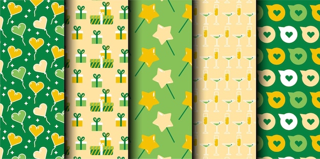 Conjunto de patrones sin costuras del vector de cumpleaños