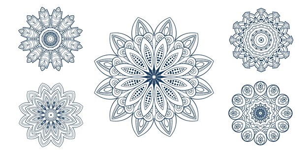Conjunto de patrones de decoración de mandala étnico
