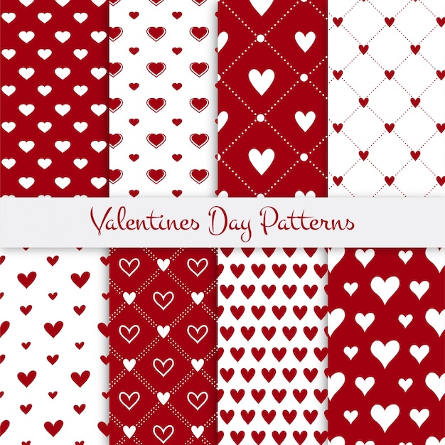 Conjunto de patrones de día de san valentín