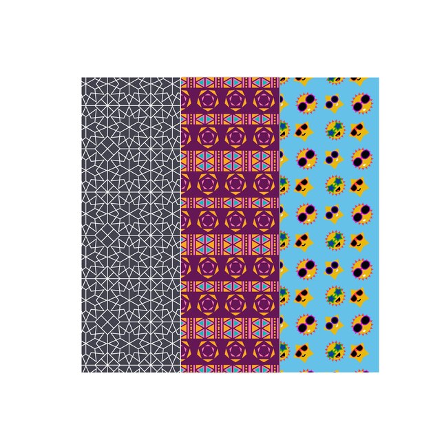 un conjunto de patrones diferentes con un diseño en la parte inferior