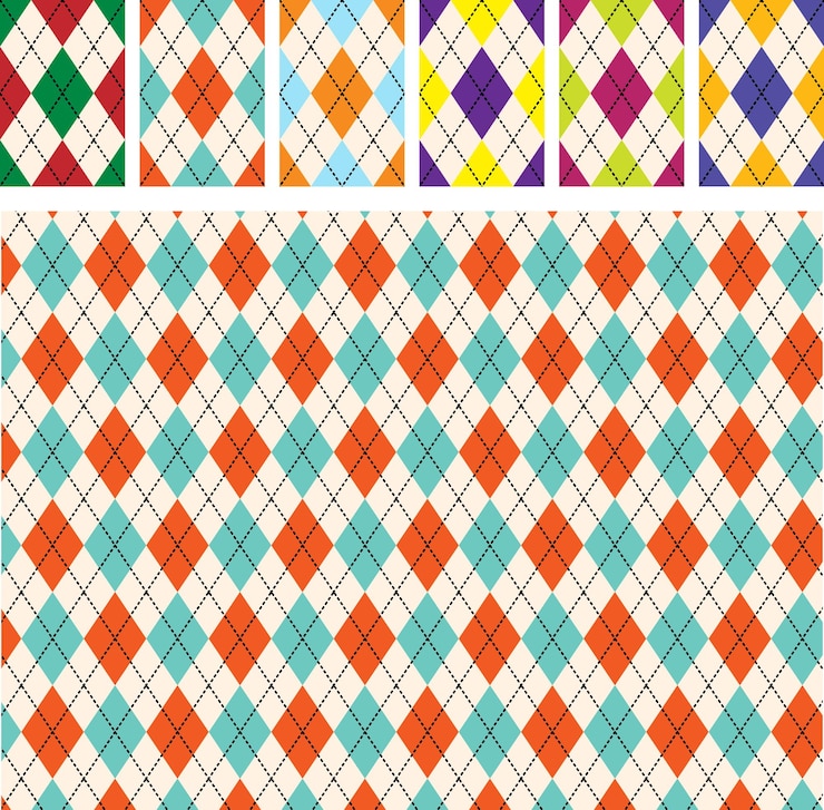 Vector conjunto de patrones escoceses