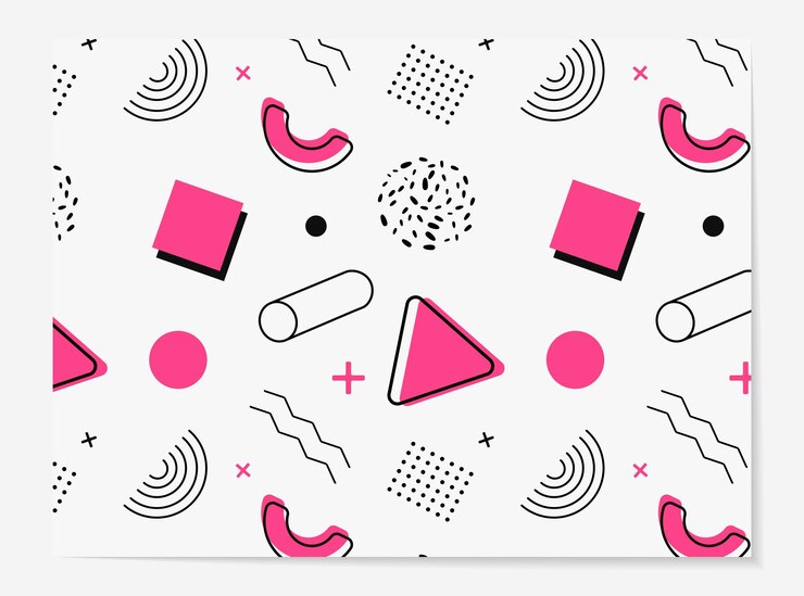 Vector conjunto de patrones en estilo memphis patrones con elementos geométricos