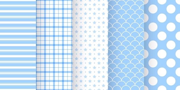 Conjunto de patrones sin fisuras de baby shower en color pastel patrón de libro de recuerdos de plantillas de fondo de invitación de fiesta de bebé