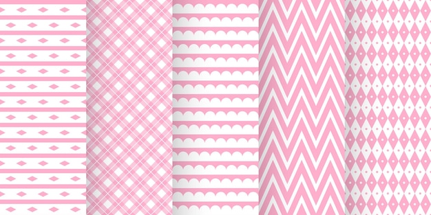 Conjunto de patrones sin fisuras de baby shower en color pastel patrón de libro de recuerdos de plantillas de fondo de invitación de fiesta de bebé