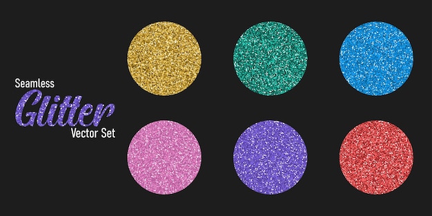 Conjunto de patrones sin fisuras de brillo Fondos coloridos transparentes brillantes con textura brillante