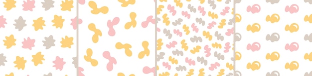 Conjunto de patrones sin fisuras de colores Formas abstractas brillantes
