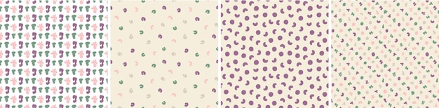 Conjunto de patrones sin fisuras de colores Formas abstractas brillantes