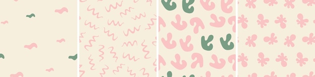 Conjunto de patrones sin fisuras de colores Formas abstractas brillantes